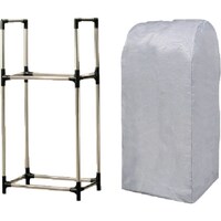 アイリスオーヤマ IRIS 204565 ステンレス製タイヤラック(カバー付)RV車用 ブラック/グレー KSL710C 1個