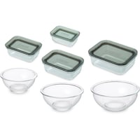 アイリスオーヤマ IRIS 574564 耐熱ガラス容器 7点セット クリアブラック TGS7SCB 1S(7個)