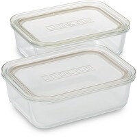 アイリスオーヤマ IRIS 576903 耐熱ガラス容器 2点セット クリア