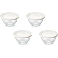 アイリスオーヤマ IRIS 574557 耐熱ガラスボウル 4点セット ホワイト TGB4SW 1S(4個)
