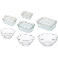 アイリスオーヤマ IRIS 574565 耐熱ガラス容器 7点セット クリア TGS7SC 1S(7個)