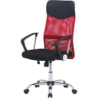 不二貿易 不二貿易 メッシュハイバックチェアー HF98RD レッド 90879 1脚