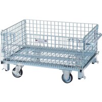 トラスコ中山 TRUSCO ネットパレット ハンドル キャスター付 1000X800X575 500kg用 TNP6NSH 1台