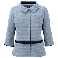 サーウ゛ォ GROW パウダリーツイード七分袖オーバーブラウスネイビー系11 GOBL1801K311 1着