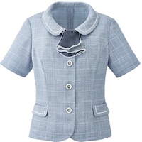 サーウ゛ォ GROW 麻調ウィンドーペンオーバーブラウスブルー系19 GOBL1501K519 1着