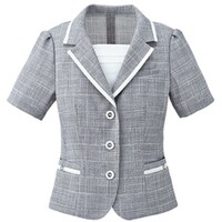 サーウ゛ォ GROW 麻調ウィンドーペンオーバーブラウスグレー系11 GOBL1502B511 1着