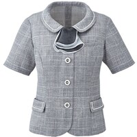 サーウ゛ォ GROW 麻調ウィンドーペンオーバーブラウスグレー系05 GOBL1501B505 1着