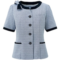 サーウ゛ォ GROW パウダリーツイードオーバーブラウスネイビー系09 GOBL1802K309 1着