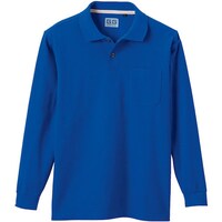 ソウワ G.G. 50590 長袖ポロシャツ(胸ポケット付き) ブルー L 505908L 1着