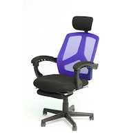 TASSCOM フットレスト付きボスチェア ライトタイプ ブルー TAN145BL 1個