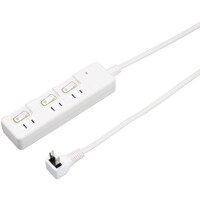 ヤザワコーポレーション YAZAWA 雷ガード付3個口節電タップ2mホワイト H8KS332WH 1個