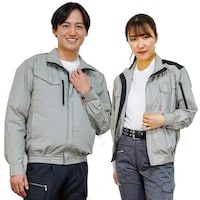 岡潮 岡潮 空調長袖ブルゾン(ウェアのみ)日本製生地使用 20125 ライトグレー×ブラック5L 201255L 1着