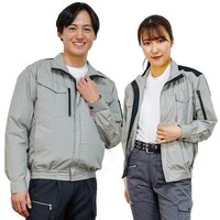 岡潮 岡潮 空調長袖ブルゾン(ウェアのみ)日本製生地使用 20125 ライトグレー×ブラックLL 20125LL 1着