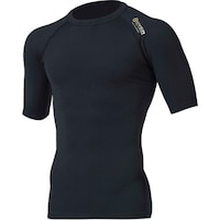 おたふく手袋 おたふく 寒暖両用インナー オーバーザファンクション ショートスリーブ クルーネックシャツ ブラック M