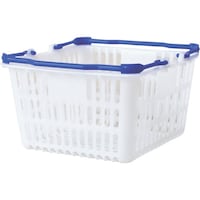 ヤマトサンギョウ 大和産業 買い物かご SL1 ナチュラル把手ロイヤルブルー 10個セット SL1NRRBL10P 1S(10個)