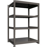 HIKARI製作所 ICHIMAI 重量ボルトレスラック 段荷重1000Kg H1800×W1200×D900 天地4段 単体グレー TH1000649T4 1台