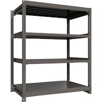 HIKARI製作所 ICHIMAI 重量ボルトレスラック 段荷重1000Kg H1800×W1500×D900 天地4段 単体グレー TH1000659T4 1台