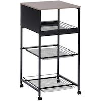 アイリスオーヤマ IRIS 103743 天板付きランドリーワゴン ワイドタイプ ワイヤーラック付 ブラック TLAWR420B 1台