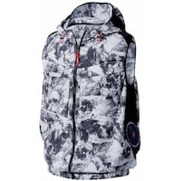 村上被服 快適ウェア サイドファンフードベスト 6L ストーン