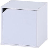 不二貿易 不二貿易 キューブボックス 扉付 ホワイト CB35DR(WH) 81907 1個