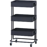 不二貿易 不二貿易 キッチンワゴン バスケット3段 ブラック 14267 1個