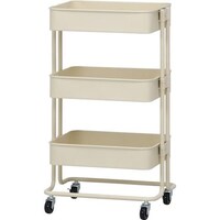 不二貿易 不二貿易 キッチンワゴン バスケット3段 アイボリー 14285 1個