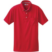 ソウワ 桑和 50391 半袖ボタンダウンポロシャツ(胸ポケット付き) レッド SS 5039143SS 1着