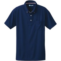 ソウワ 桑和 50391 半袖ボタンダウンポロシャツ(胸ポケット付き) ネイビー L 503911L 1着