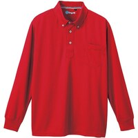 ソウワ 桑和 50394 長袖ボタンダウンポロシャツ(胸ポケット付き) レッド 4L 50394434L 1着