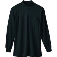 ソウワ 桑和 50108 長袖ハイネックTシャツ(胸ポケット付き) ブラック 3L 5010843L 1着