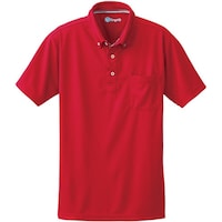 ソウワ 桑和 50391 半袖ボタンダウンポロシャツ(胸ポケット付き) レッド M 5039143M 1着