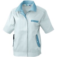 ソウワ 桑和 VA412 レディース半袖ブルゾン シルバーグレー L 41222L 1着