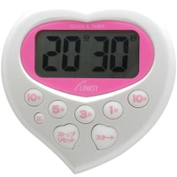 ワイナック リンクシー 防滴キッチンタイマー ハート型ジョイフルタイマー LT801WP ホワイトピンク