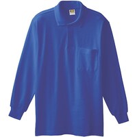 ソウワ 桑和 0090 長袖ポロシャツ(胸ポケット付き) ロイヤルブルー L 0090203L 1着