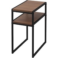 アイリスオーヤマ IRIS 104007 スチールフレームサイドテーブル ウォールナット SFST247WN 1台
