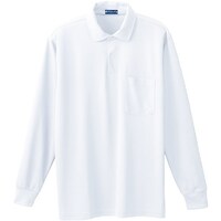 ソウワ 桑和 50120 長袖ポロシャツ(胸ポケット付き) ホワイト L 501200L 1着