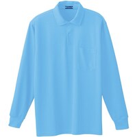 ソウワ 桑和 50120 長袖ポロシャツ(胸ポケット付き) サックス LL 50120209LL 1着