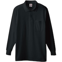 ソウワ 桑和 0020 長袖ポロシャツ(胸ポケット付き) ブラック 3L 002043L 1着