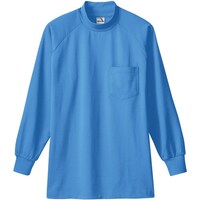 ソウワ 桑和 0058 長袖ハイネックTシャツ(胸ポケット付き) ブルー 3L 005883L 1着