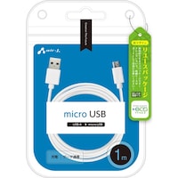 エアージェイ airJ マイクロUSBケーブル1M 白