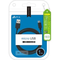 エアージェイ airJ マイクロUSBケーブル1M 黒