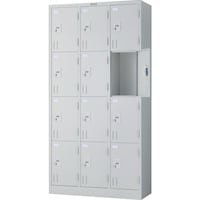 トラスコ中山 TRUSCO 多人数用ロッカー12人用 オフホワイト 900X380XH1790 ダイヤル錠式 SVW12K 1台