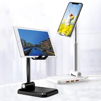 エアージェイ airJ HUB付スマホスタンドBK