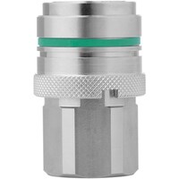 セインジャパン CEJN ノン・ドリップカップリング(ソケット)呼径9mm ステンレス製 バルブ付 NPT1/2”メネジ FPM 105771410 1個