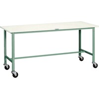 トラスコ中山 TRUSCO 軽荷重立作業台(150kg)HAE型 1200X750XH969 φ75キャスター付 グリーン色 HAE1200C75 1台