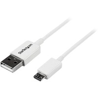 Startech StarTech USB 2.0ケーブル/1m/Type‐A MicroB/480Mbps/オスオス/ホワイト/マイクロB USBPAUB1MW 1袋(1本)
