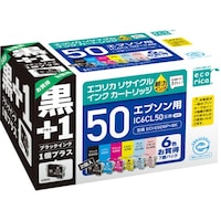 エコリカ ecorica IC6CL50+黒 互換リサイクルインクカートリッジ ECIE506PBK 1箱(6個)