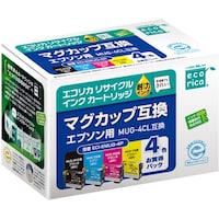 エコリカ ecorica MUG4CL 互換リサイクルインクカートリッジ ECIEMUG4P 1箱(4個)