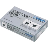 クラウン CROWN Wクリップ 中 フラットタイプ 黒10個【04266】