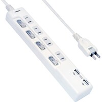 ハート電機サービス EXHEART USBポート付きスイッチタップ4個口 3.4A 1m